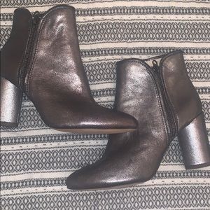 Silver heeled booties
